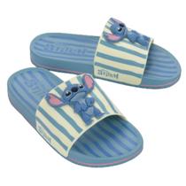 Chinelo Grendene Slipe Stitch Personagem Estiloso Infantil Azul Bege