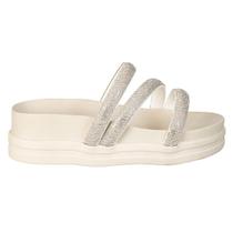 Chinelo Grosso Brilho Tiras Com Brilho Alça Plataforma