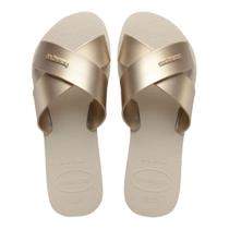 Chinelo Havaianas Aqua Metallic - Bege Palha