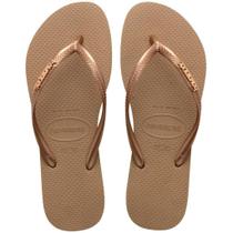 Chinelo Havaianas As Legitimas Tira Fina Slim Logo Metallic