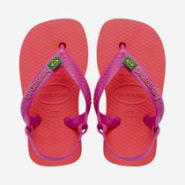Chinelo Havaianas Baby Brasil Logo Coral