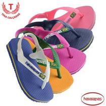 Chinelo Havaianas Baby Brasil Logo - Original com elástico