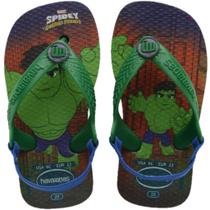 Chinelo Havaianas Baby C/ Elastico Hulk Original