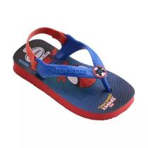 Chinelo Havaianas Baby Marvel Menino Azul Vermelho