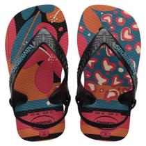 Chinelo havaianas baby mini me bege palha