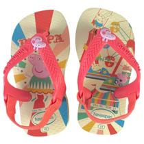Chinelo Havaianas Baby Peppa Pig Original Infantil Elástico Conforto Licenciado Cor:Buttercream/CoralTamanho:21