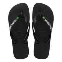 Chinelo Havaianas Brasil Logo Unissex Original Cor:Preto/PretoTamanho:36