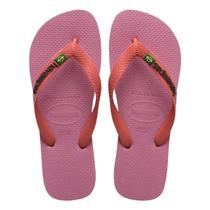 Chinelo Havaianas Brasil Logo Unissex Original Cor:Rosa ChiffonTamanho:36