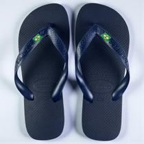 Chinelo Havaianas Brasil Logo Unissex Original Legítima Com Bandeira Cor:MarinhoTamanho:41/42
