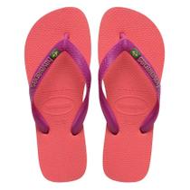 Chinelo Havaianas Brasil Original Logo Coral Rosa Top