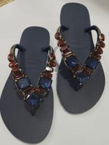 Chinelo havaianas com pedraria de luxo
