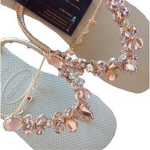 Chinelo Havaianas Com Pedraria Flor Rosé Chinelo Havaianas Com Pedraria Flor Rosé