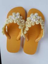 Chinelo Havaianas Decorado com Pedraria Crystal Strass Slim