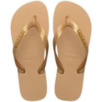 Chinelo Havaianas Dourado Top Logo Metálico 0570