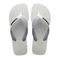 Chinelo Havaianas Dual Branco e Cinza Gelo