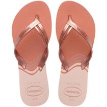 Chinelo Havaianas Elegance Print Feminino - Rosa Claro