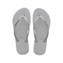 Chinelo Havaianas Feminina Slim Glitter Original Confortável Tamanhos Grandes 43 44 45 46 Tamanho:45/46Cor:Cinza