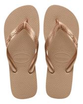 Chinelo Havaianas Feminino Adulto Metalizado Top Tiras Cor:Rose GoldTamanho:41/42