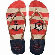 Chinelo Havaianas Feminino Bege/Palha/Rose Ref:Slim Nautical Chinelo Havaianas Feminino Bege/Palha/Rose Ref:Slim Nautical