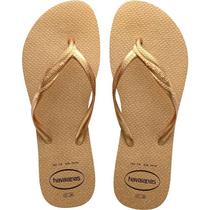 Chinelo Havaianas Feminino Fantasia GLOSS 37/8 Dourado