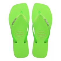 Chinelo Havaianas Feminino Quadrado Slim Square Glitter Neon