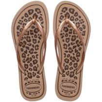 Chinelo Havaianas Feminino SLIM Animals 37/8 Rose GOLD PAR