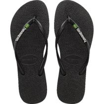 Chinelo Havaianas Feminino SLIM Brasil 39/40 Preto PAR