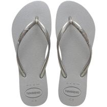 Chinelo Havaianas Feminino SLIM GLOSS 37/38 Cinza Gelo PAR