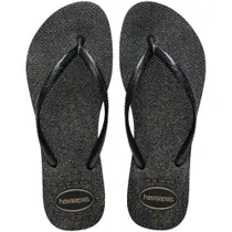 Chinelo Havaianas Feminino SLIM GLOSS 37/38 PRETO/PRATA PAR