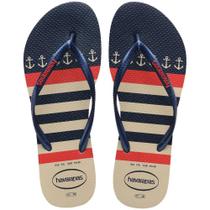 Chinelo Havaianas Feminino SLIM Nautical 39/0 Marinho