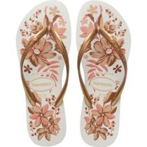 Chinelo Havaianas Feminino SLIM Organic 35/36 BRANCO/OURO (PAR)