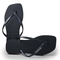 Chinelo Havaianas Feminino Slim SQUARE LOGO MET