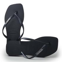Chinelo Havaianas Feminino Slim SQUARE LOGO MET Chinelo Havaianas Feminino Slim SQUARE LOGO MET