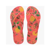 Chinelo Havaianas Feminino Slim Summer Bliss Coral Tropical