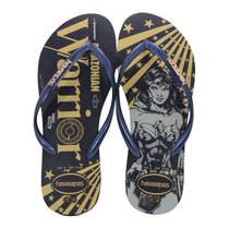 Chinelo Havaianas Feminino Slim Warner Classics Azul Marinho Chinelo Havaianas Feminino Slim Warner Classics Azul Marinho