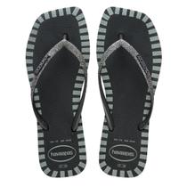 Chinelo Havaianas Feminino Square Glitter - Grafite Tamanho:35/36Cor:Preto