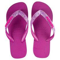 Chinelo Havaianas Feminino Top Glitter Neon Original Brilho Conforto Verão Cor:Rosa GumTamanho:39/40