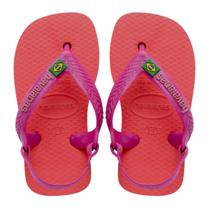 Chinelo Havaianas Infantil Baby Brasil Menina Original Cor:Coral/RosaTamanho:17/18 Chinelo Havaianas Infantil Baby Brasil Menina Original Cor:Coral/RosaTamanho:17/18