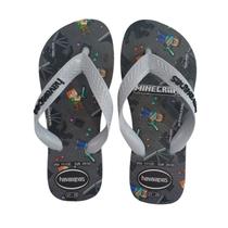 Chinelo Havaianas Infantil Cinza/Gelo Minecraft 414512 Cor:CinzaTamanho:29/30 Chinelo Havaianas Infantil Cinza/Gelo Minecraft 414512 Cor:CinzaTamanho:29/30