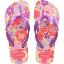 Chinelo Havaianas Infantil KIDS Flores 27/8 Buttercream PAR