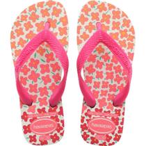 Chinelo Havaianas Infantil KIDS Flores 29/0 BRANCO/ROSA