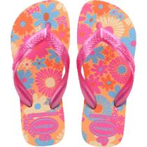 Chinelo Havaianas Infantil KIDS Flores 33/4 Pessego PAR