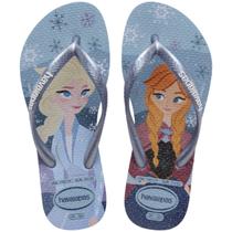 Chinelo Havaianas Infantil Meninas Kids Slim Princesa Frozen