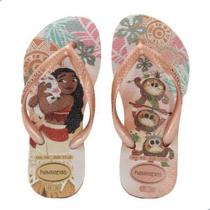 Chinelo Havaianas Infantil Princesas Disney Menina Glitter Moana