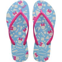 Chinelo Havaianas Infantil SLIM Disney 29/30 AZUL/ROSA PAR