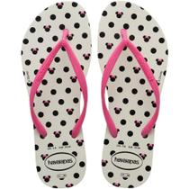 Chinelo Havaianas Infantil SLIM Disney Minnie Mouse 27/28 BRANCO/ROSA