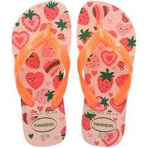 Chinelo havaianas kids flores rosa confete