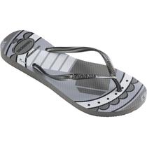 Chinelo havaianas licenciado slim marvel 35/6 cinza aco havaianas