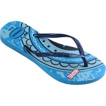 Chinelo havaianas licenciado slim marvel 39/0 turquesa havaianas