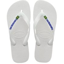 Chinelo Havaianas Logo Brasil Branca Original